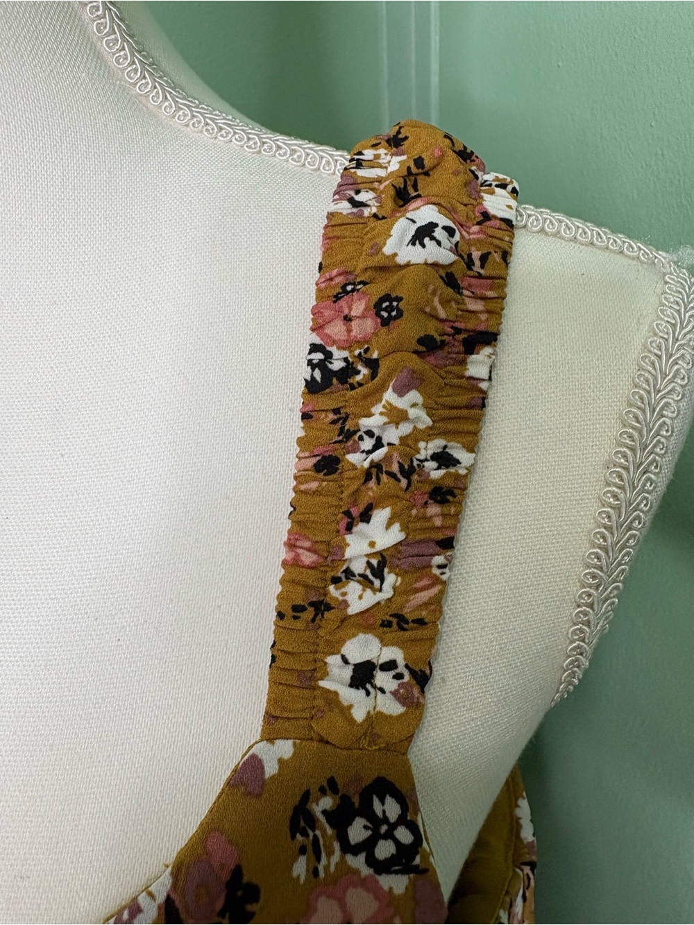 Sienna Sky Mustard Floral Maxi Dress with Tie Waist - Picture 5 of 8